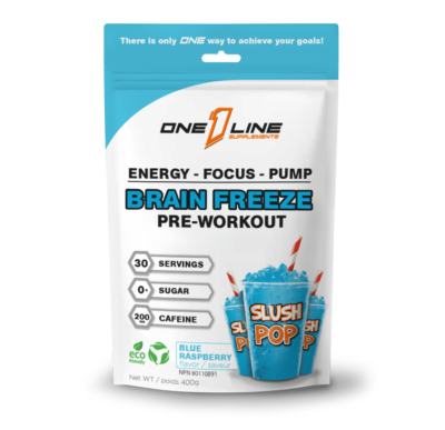 Pre-Workout Brain Freeze blue raspberry en sac