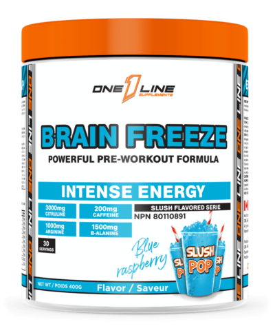 Pre-Workout Brain Freeze framboise bleue en pot